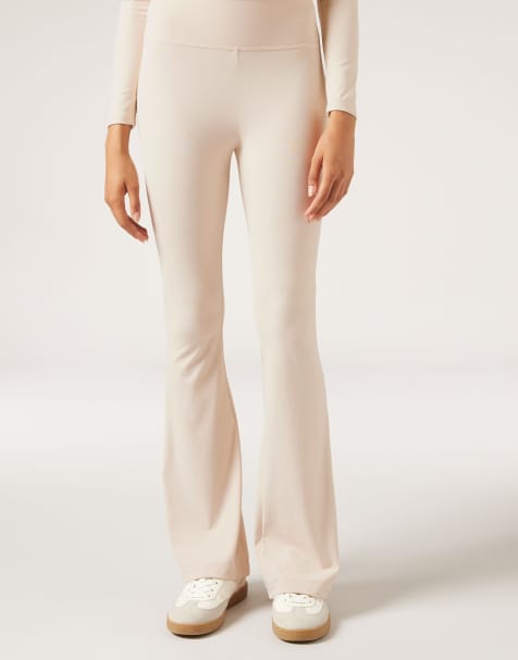 Calzedonia First class soft touch flared trousers in natural - view 1