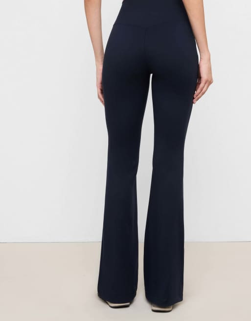 Calzedonia First class soft touch flared trousers in navy, 2 of 5