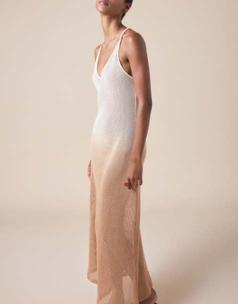 Calzedonia Fishnet beach dress in smokey natural brown - view 1