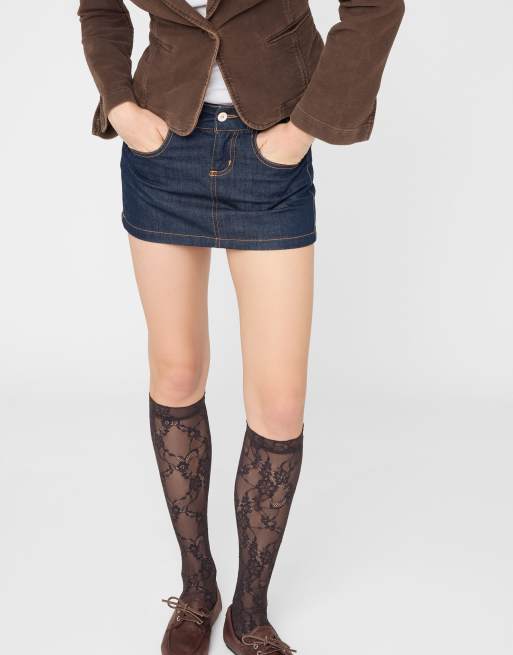 Calzedonia Floral lace knee-high socks in black lace, 2 of 3