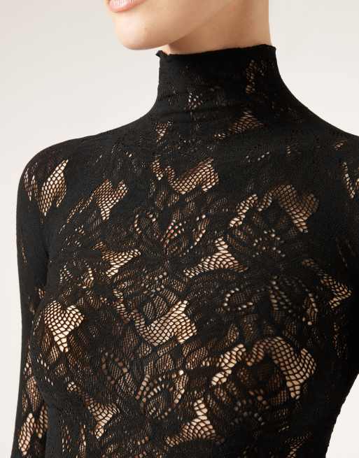 Calzedonia Floral lace top in black, 3 of 3