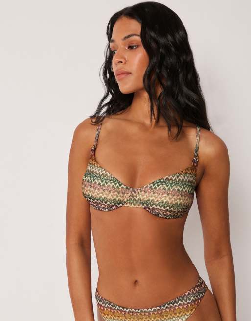 Calzedonia Fuller Bust Balconette bikini top elegant in multicolor, 3 of 4