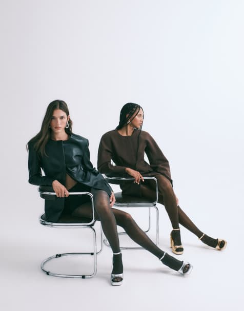 Calzedonia Glitter 20 denier sheer tights in black glitter - view 1