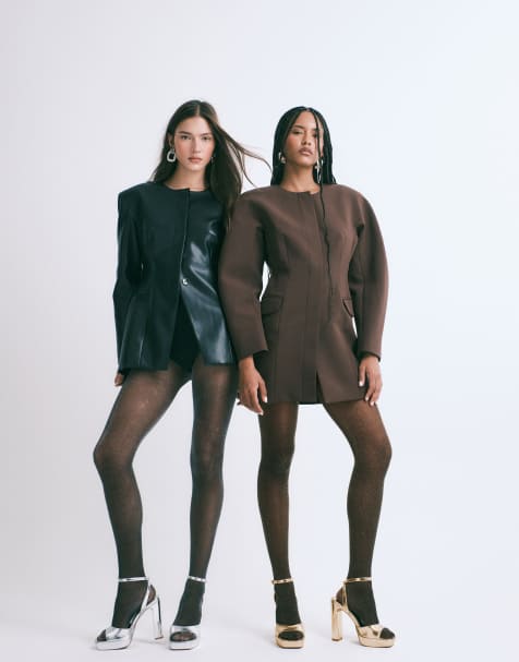 Calzedonia Glitter 20 denier sheer tights in light black gold glitter - view 1
