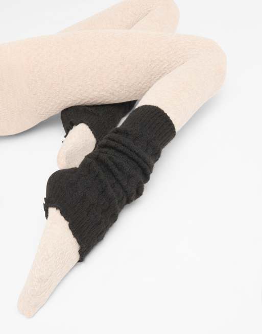 Calzedonia Glitter leg warmers in black, 2 of 4