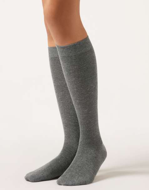 Calzedonia Glitter long socks in grey - view 1