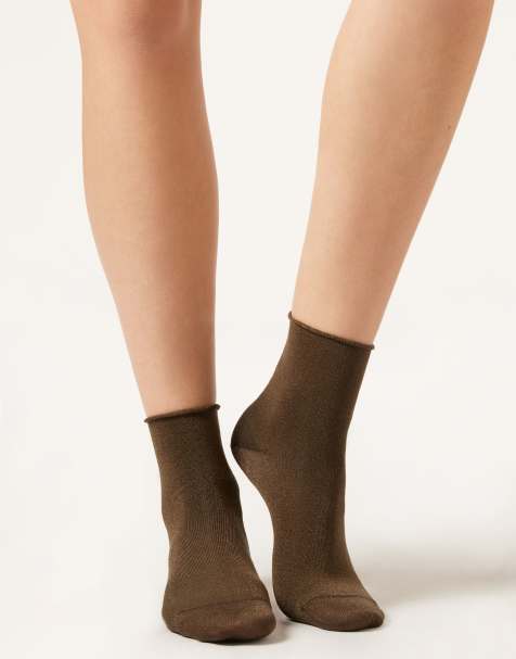 Calzedonia Glitter socks in intense brown - view 1