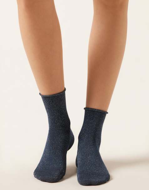 Calzedonia Glitter socks in sapphire blue - view 1