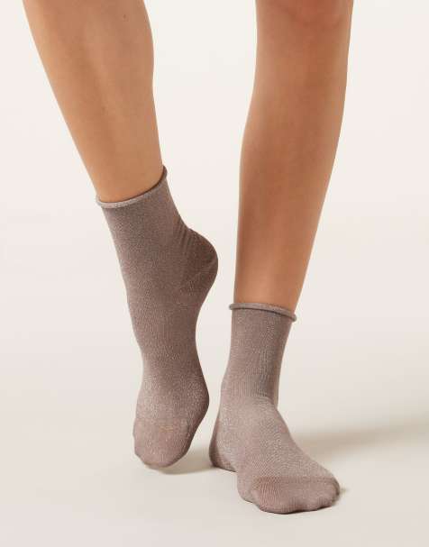 Calzedonia Glitter socks in taupe - view 1