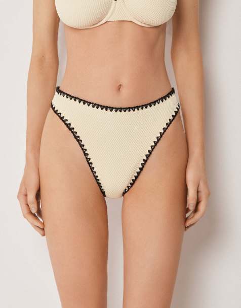 Calzedonia High-waist brazilian bicolor embroidery in white - view 1