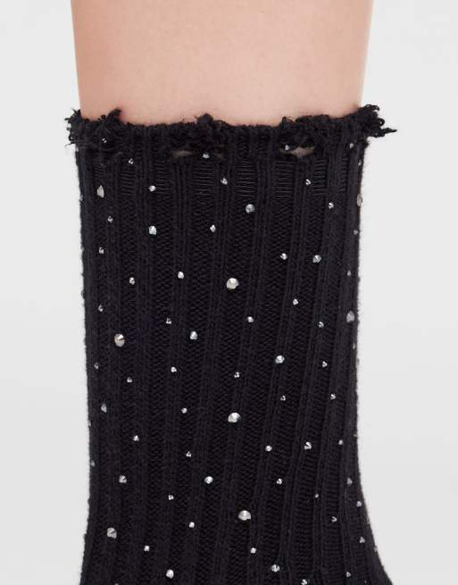 Calzedonia Jewel gemstone socks in black, 4 of 4