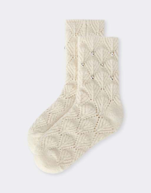 Calzedonia Jewel gemstone socks in milk, 3 of 4