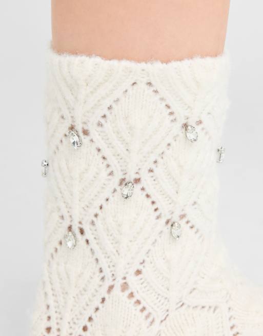 Calzedonia Jewel gemstone socks in milk, 4 of 4