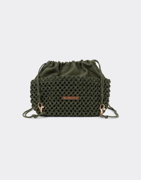 Calzedonia Knitted mini bag in dark green - view 1