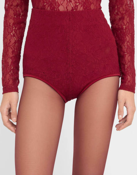 Calzedonia Lace culottes in dark red