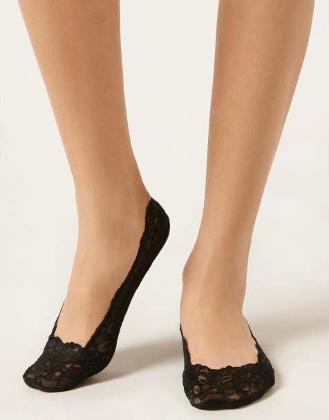 Calzedonia Lace frill invisible socks in black - view 1