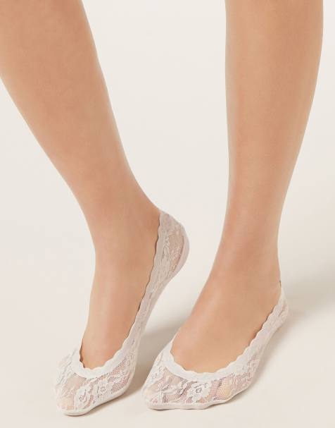 Calzedonia Lace no-show socks in sand - view 1