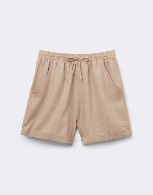 Calzedonia Linen and viscose shorts in desert beige, 5 of 5