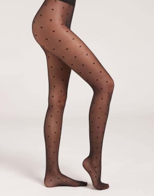 Calzedonia Little hearts 30 denier sheer tights in black