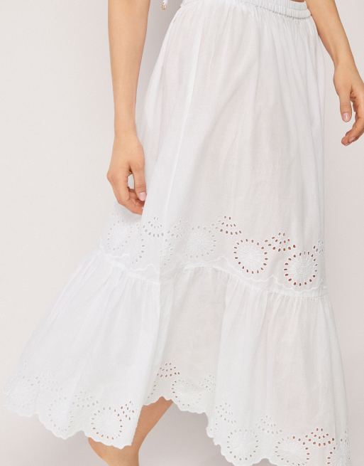 Calzedonia long beach skirt in white, 3 of 4