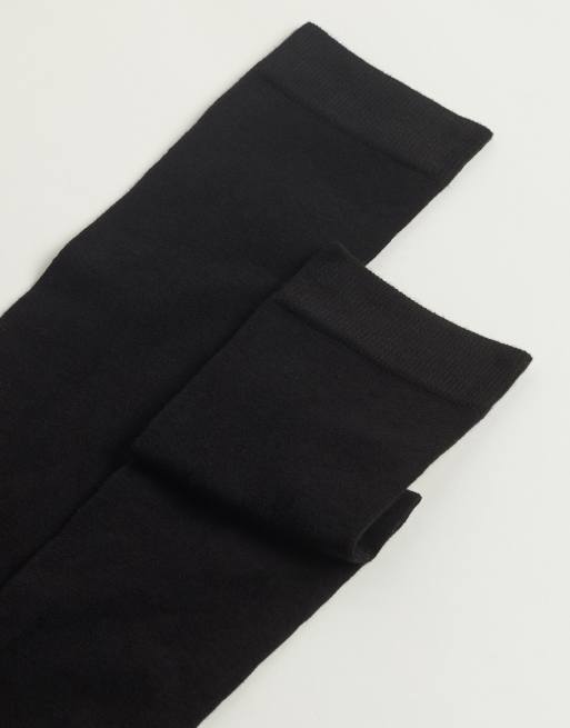 Calzedonia Long satin cotton socks in black, 2 of 2