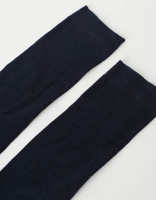 Calzedonia Long satin cotton socks in blue, 2 of 3