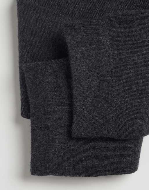 Calzedonia Long satin cotton socks in charcoal grey blend, 2 of 2