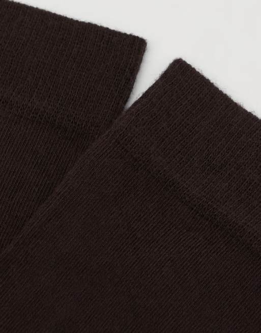 Calzedonia Long satin cotton socks in mocha brown, 2 of 2