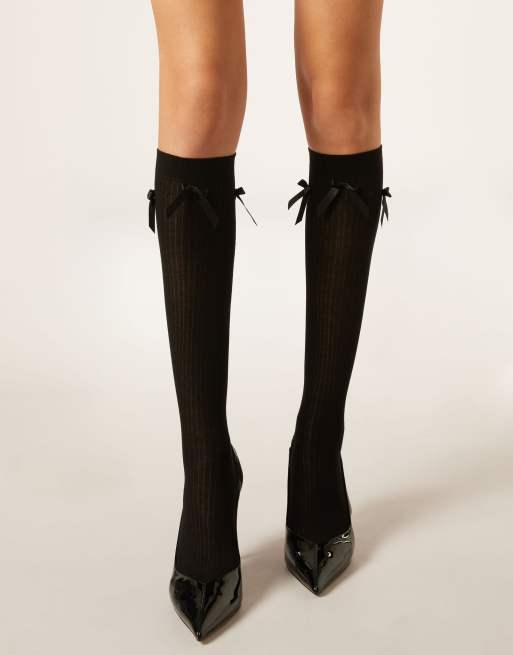 Calzedonia Long socks with bows in black