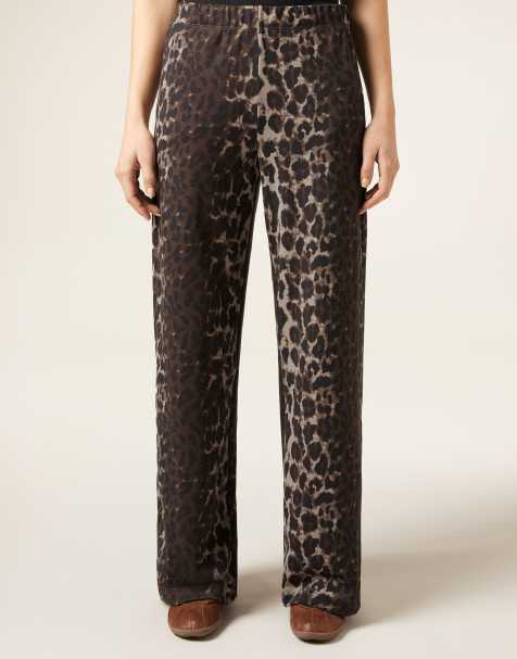 Calzedonia Luxe lounge palazzo trousers in brown animal print - view 1