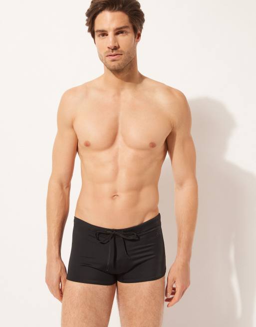 Calzedonia Men's boxer-style swim shorts panama in black, 4 of 4
