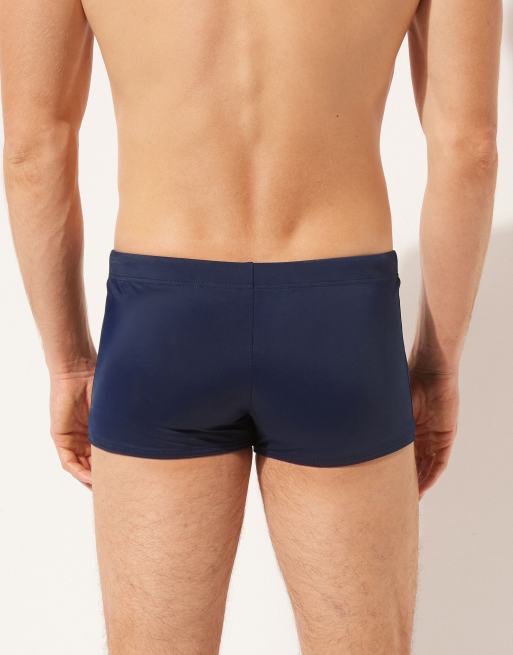 Calzedonia Men's boxer-style swim shorts panama in dark blue, 4 of 4