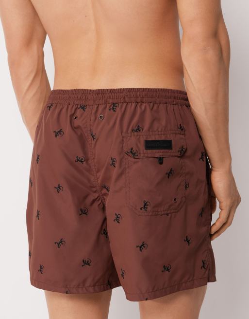 Calzedonia Men’s pattern swim boxer formentera in brown, 2 of 5