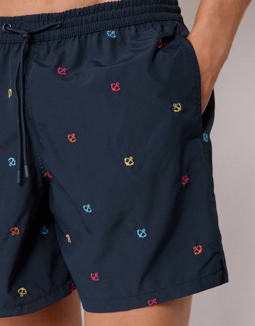 Calzedonia Men’s pattern swim boxer formentera in multicolour anchors, 3 of 5