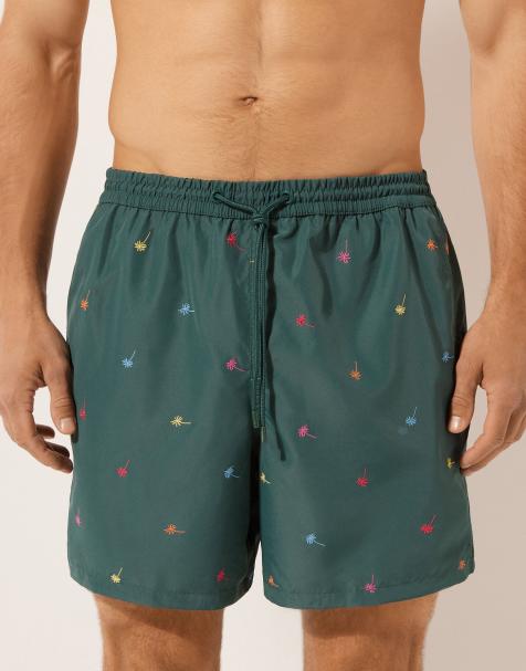 Calzedonia Men’s pattern swim boxer formentera in multicolour palms - view 1
