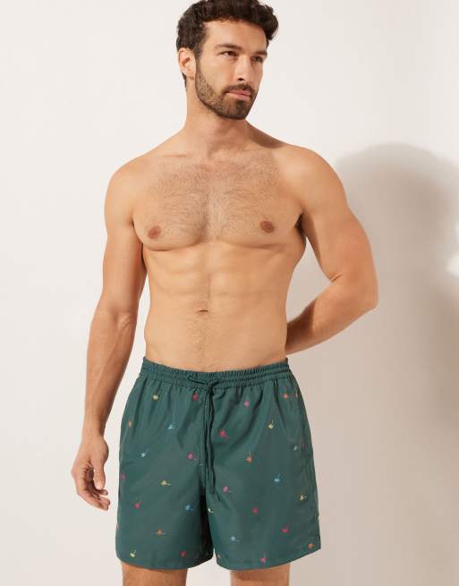 Calzedonia Men’s pattern swim boxer formentera in multicolour palms, 2 of 4