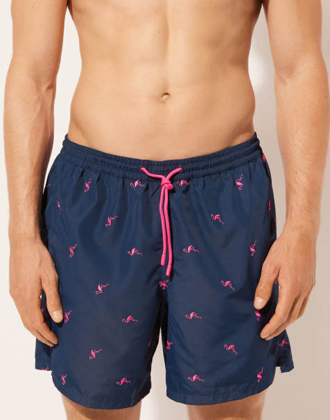 Calzedonia Men’s pattern swim boxer formentera in pink flamingo