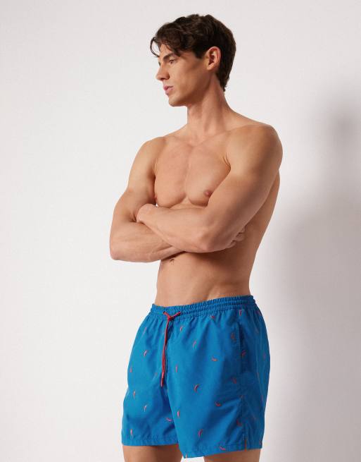 Calzedonia Men’s pattern swim boxer formentera in red chili, 4 of 5