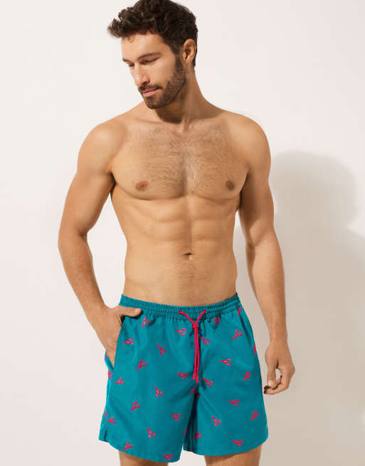 Calzedonia Men’s pattern swim boxer formentera in red lobster, 2 of 4