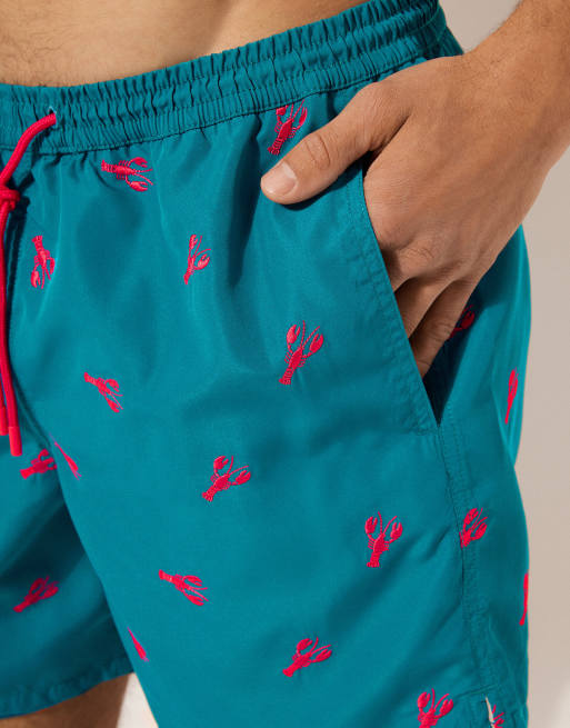 Calzedonia Men’s pattern swim boxer formentera in red lobster, 3 of 4
