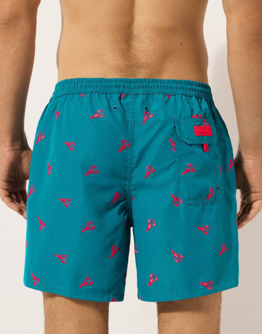 Calzedonia Men’s pattern swim boxer formentera in red lobster, 4 of 4