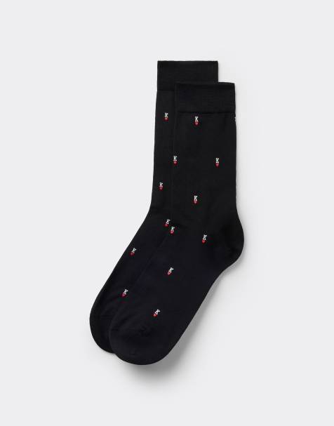 Calzedonia Men’s patterned socks in black - view 1