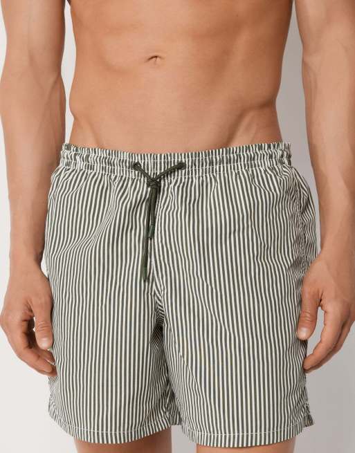 Calzedonia Men’s patterned swim shorts formentera in dark green, 3 of 4