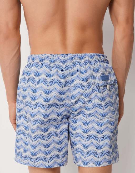 Calzedonia Men’s patterned swim shorts formentera in light blue and white, 2 of 5