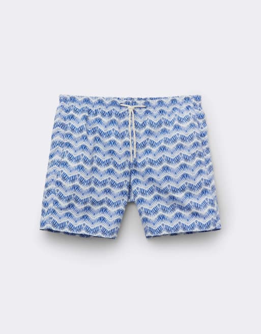 Calzedonia Men’s patterned swim shorts formentera in light blue and white, 5 of 5
