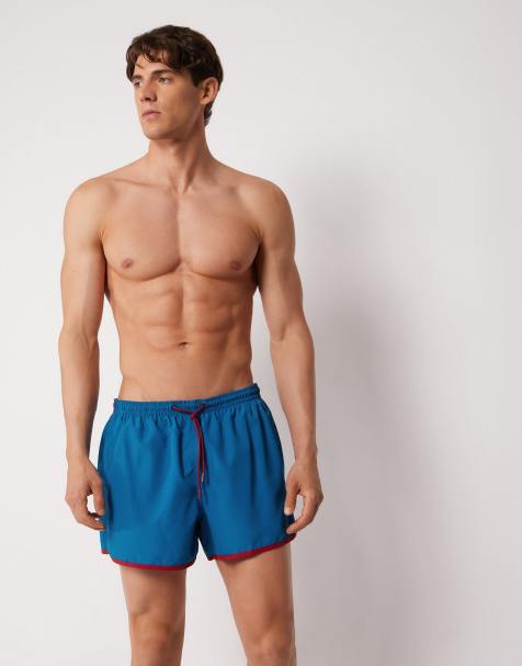 Calzedonia Men’s sport boxer swim shorts ibiza in deep blue red - view 1