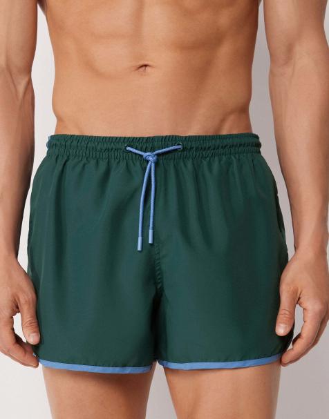 Calzedonia Men’s sport boxer swim shorts ibiza in jungle green blue riviera - view 1