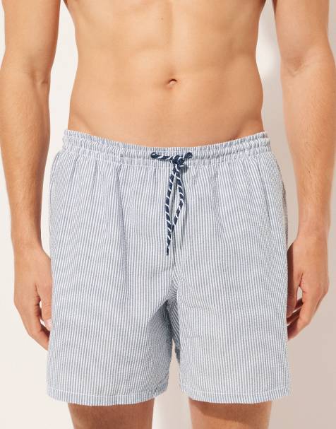 Calzedonia Men’s striped swim boxer formentera in blue white - view 1