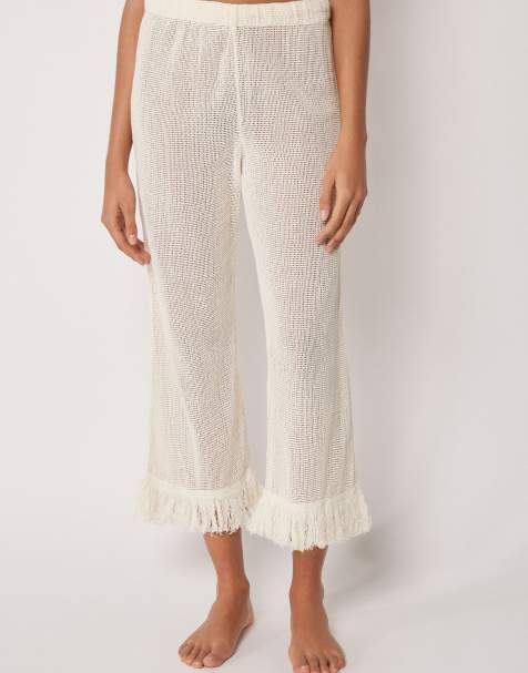 Calzedonia Mesh beach trousers in buttercream white - view 1