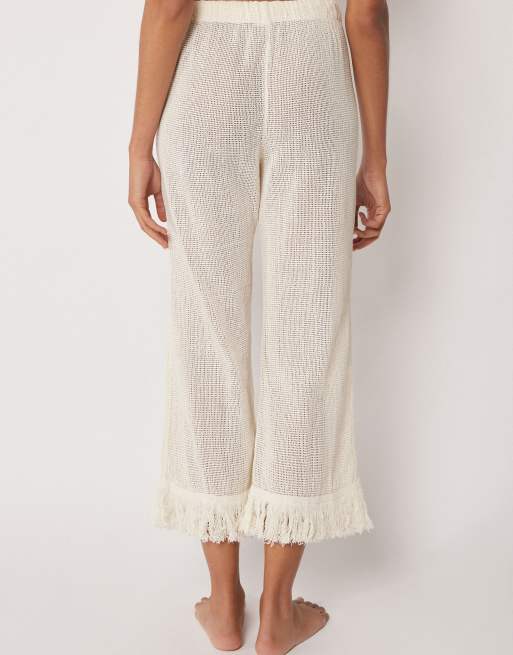Calzedonia Mesh beach trousers in buttercream white, 2 of 3